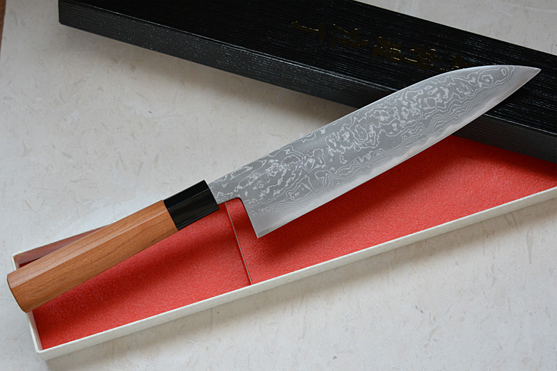 土佐打ち刃物 ダマスカス 牛刀包丁 鍛造手作り 21cm